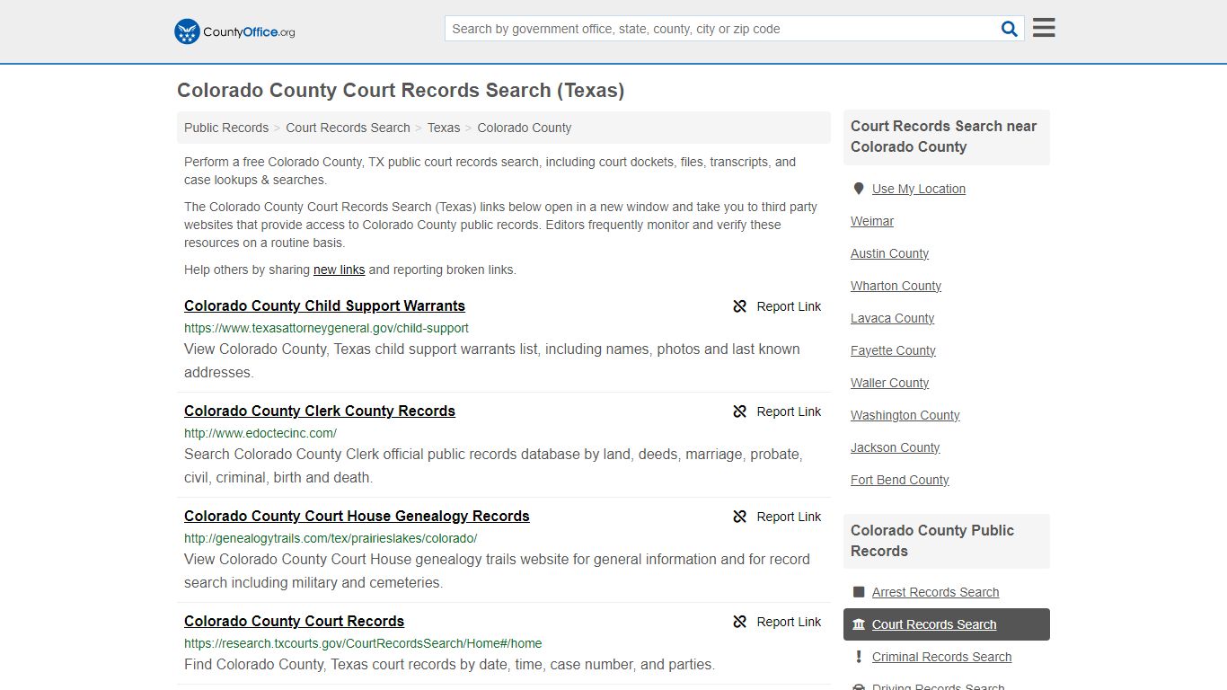 Colorado County Court Records Search (Texas) - County Office