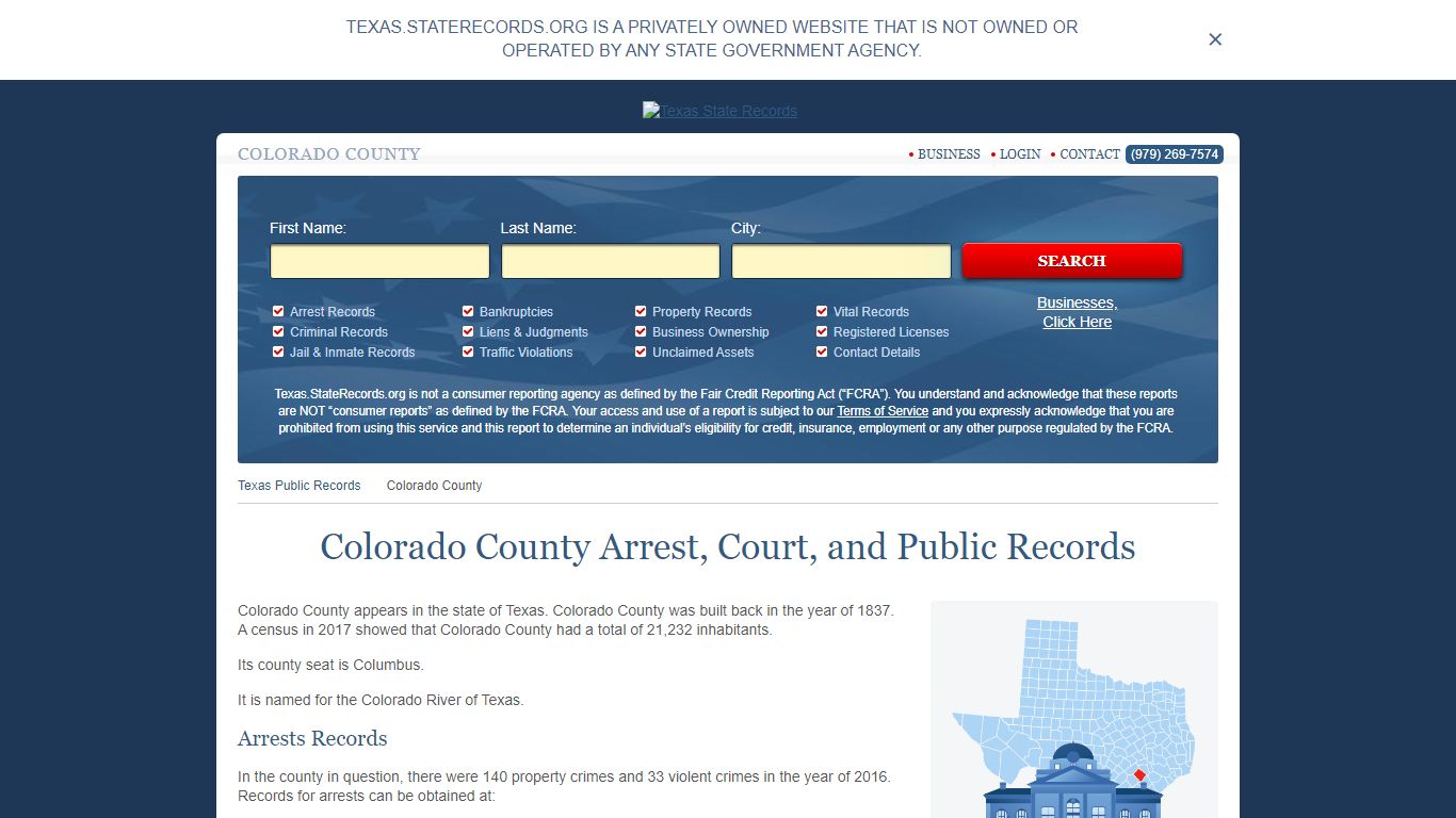 Colorado County Arrest, Court, and Public Records