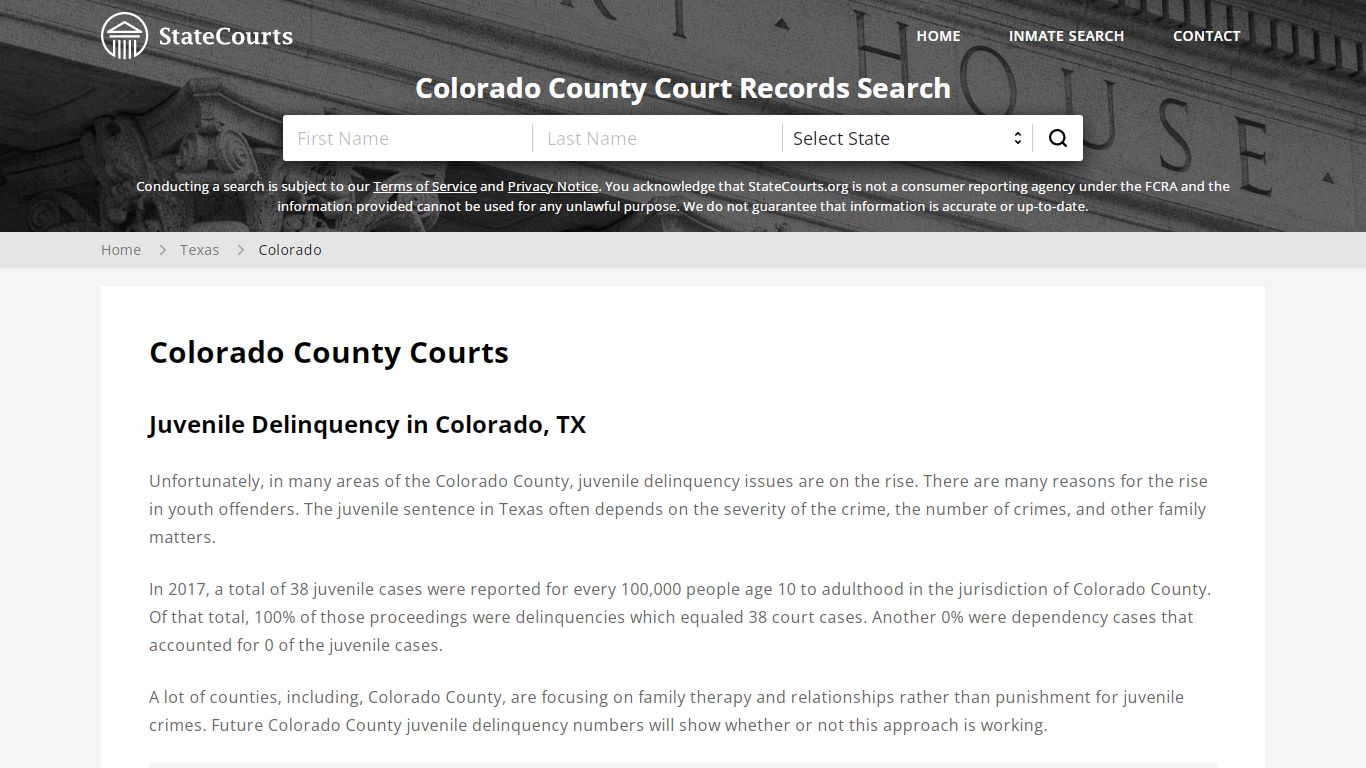 Colorado County, TX Courts - Records & Cases - StateCourts